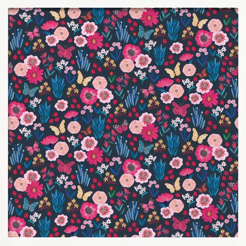 Butterflies & flowers Poster